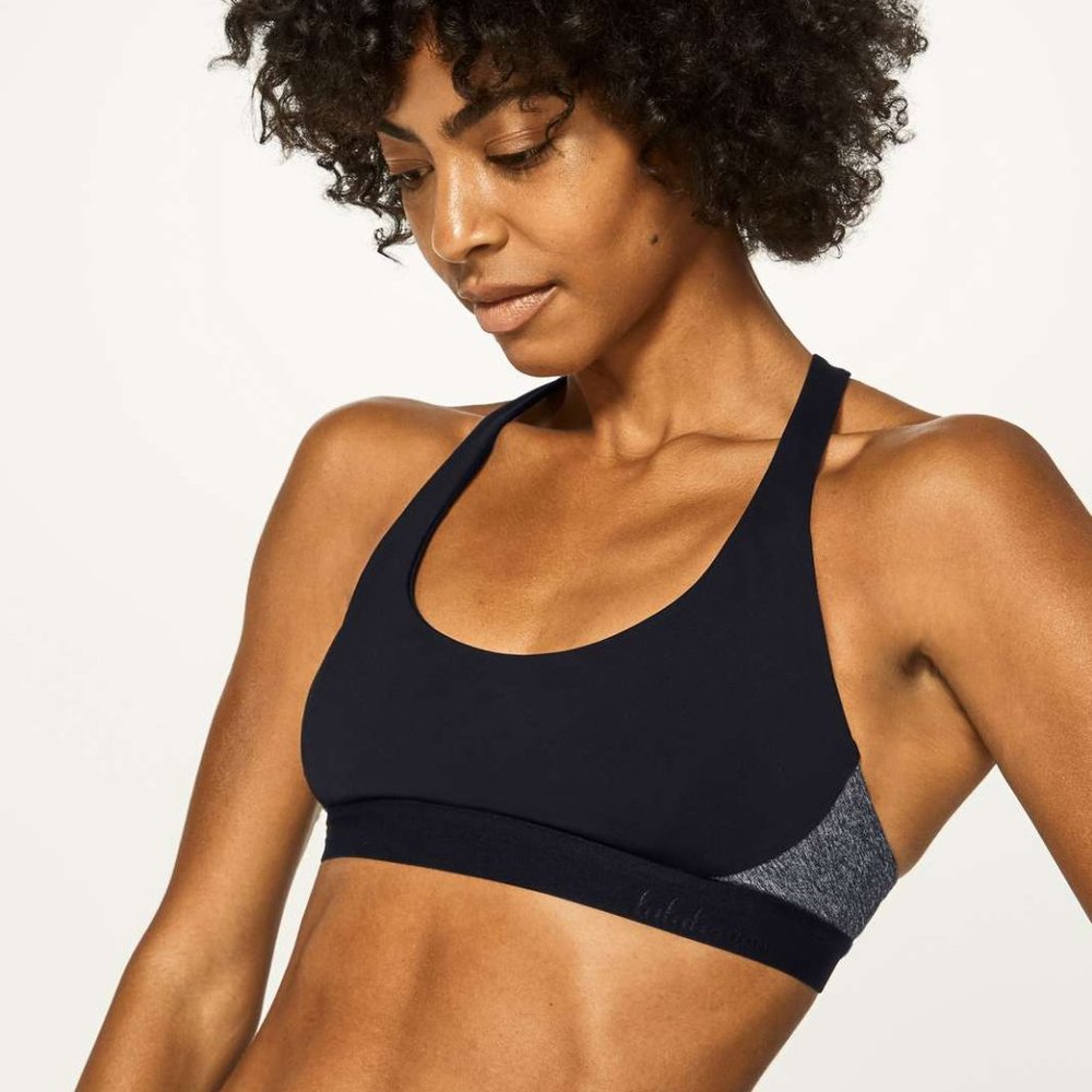 lululemon Box It Out Bra - Black & Grey Size 4
